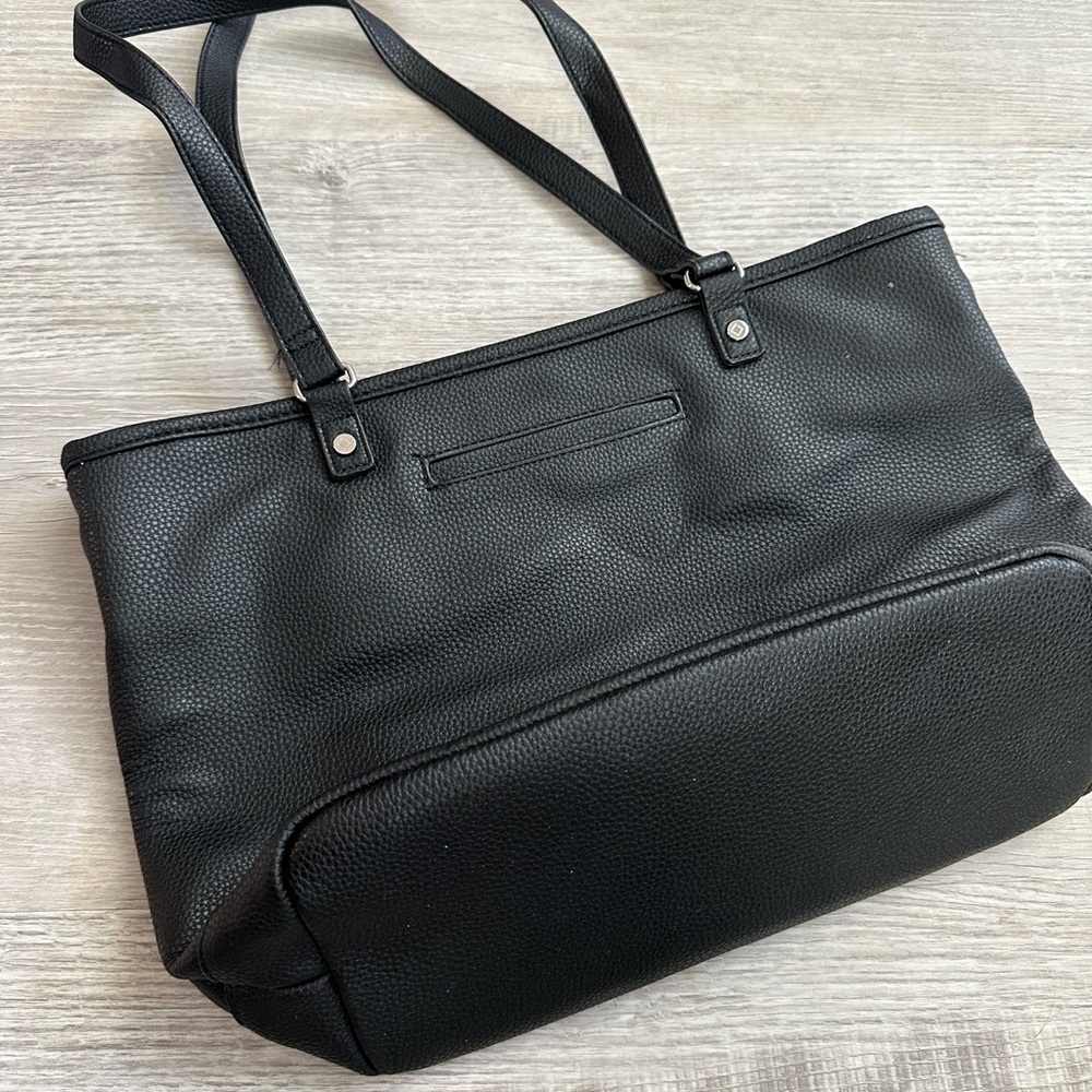 Elegant Black Leather Tote Bag